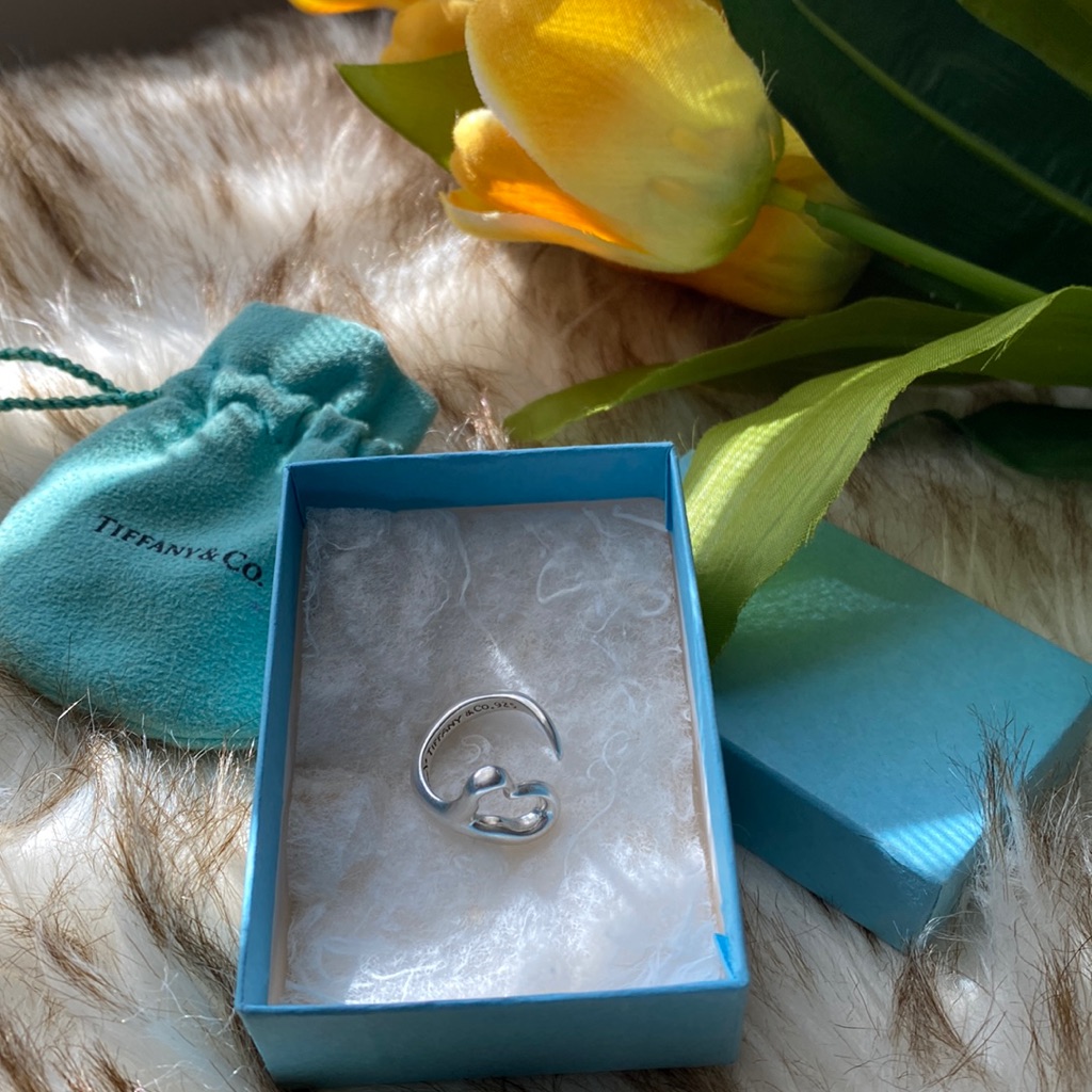 Tiffany & Co Open Heart Elsa Peretti 925 Stamped Silver Ring